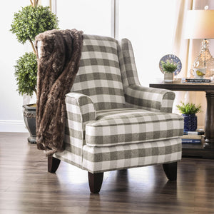 English Elm Transitional High Back Stripe Chair with Rolled Arms for Coastal Comfort and Supportive Seating Appeal Light Gray 32 L x 36 W x 40 H B2741P375953