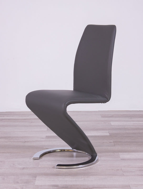 English Elm MARCUS Horseshoe Z-Shape Dining Chairs Set of 2 with Padded Faux Leather Seats and Solid Wood Frame Gray 28 L x 21 W x 22 H B201P226148