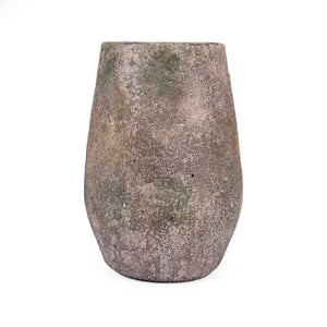 Zentique Distressed Vase Handcrafted Stoneware with Weathered Antique Finish — Rustic Centerpiece for Shelves W9 x H13 x D9 9503L A17