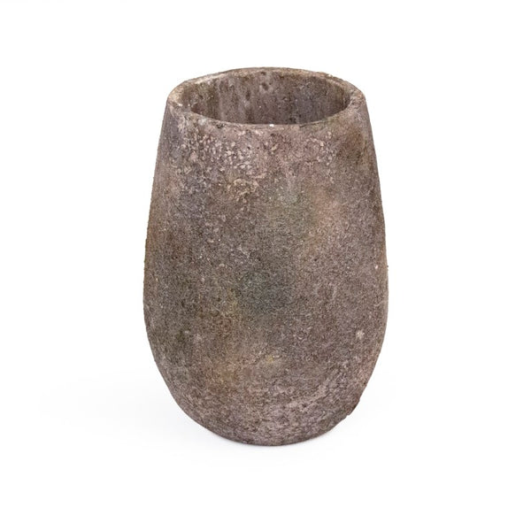 Zentique Distressed Stoneware Vase with Antiqued Glaze, Rustic Chic Accent for Mantels, Shelves, Dried Arrangements W6.5 x H9.25 x D6.5 9503S A17