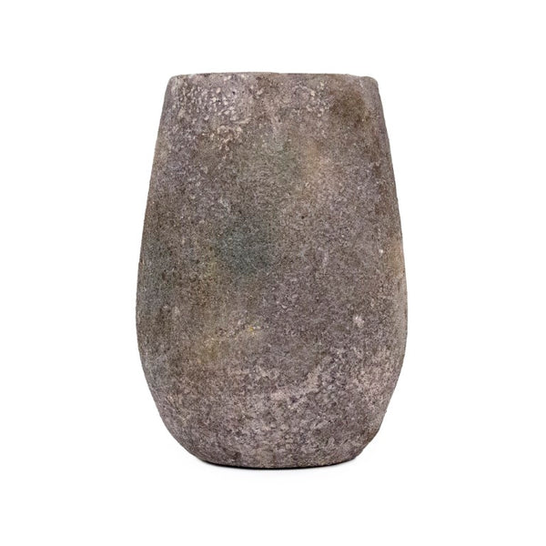 Zentique Distressed Stoneware Vase with Antiqued Glaze, Rustic Chic Accent for Mantels, Shelves, Dried Arrangements W6.5 x H9.25 x D6.5 9503S A17
