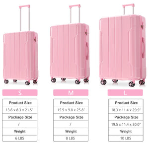 English Elm Luggage Set 3 Piece Abs Hard Shell Expandable Suitcase with Tsa Lock Spinner Wheels Pink N730P296584P