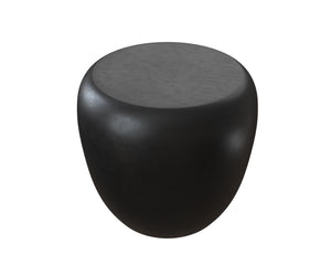 Sunpan Iolite Contemporary Round End Table - Unique Natural Concrete Design for Indoor and Outdoor Spaces Black