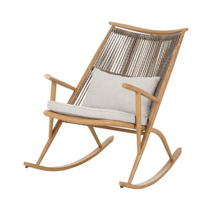 English Elm Set of 3 Outdoor Iron Rocking Chairs with Woven Rattan Back and Ceramic Tile Table N769P289096T_2_N769P414511B