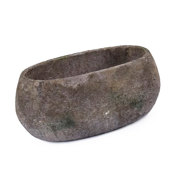 Zentique Distressed Vase Handcrafted Stoneware with Weathered Antique Finish — Rustic Centerpiece for Shelves W12 x H6.5 x D6 9506L A17