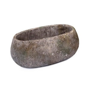 Zentique Distressed Stoneware Vase with Antiqued Glaze, Rustic Chic Accent for Mantels, Shelves, Dried Arrangements W10 x H5.5 x D4.25 9506S A17