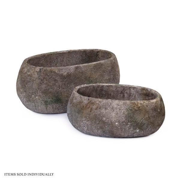 Zentique Distressed Vase Handcrafted Stoneware with Weathered Antique Finish — Rustic Centerpiece for Shelves W12 x H6.5 x D6 9506L A17