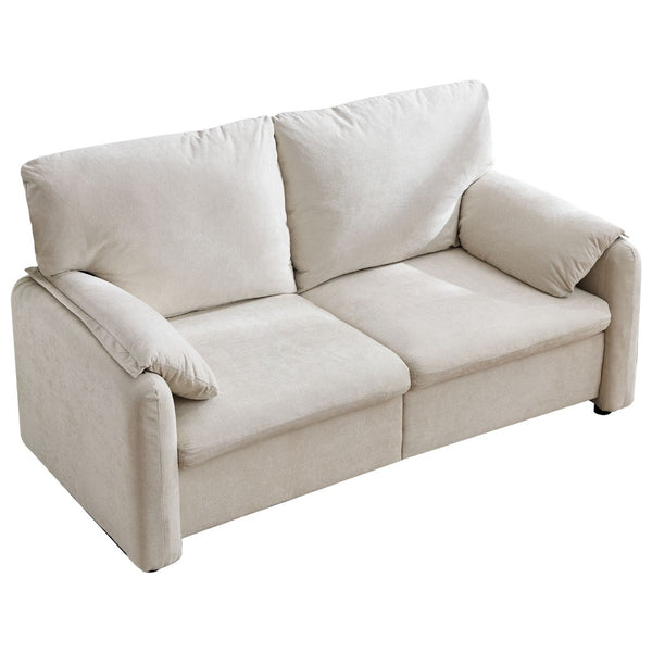 English Elm 800lbs Chenille Loveseat Sofa with Down Fill Cloud Comfort for Living Room or Bedroom W1521P499766