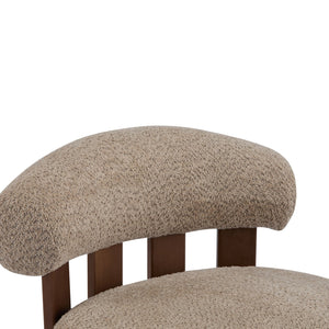 English Elm Christopher Knight Home® - Modern Boucle Accent Chair with Plush Rounded Silhouette, Solid Wood Frame, Cozy Reading Seat Light Brown,Walnut 29 L x 28.5 W x 21.85 H N776P278240B