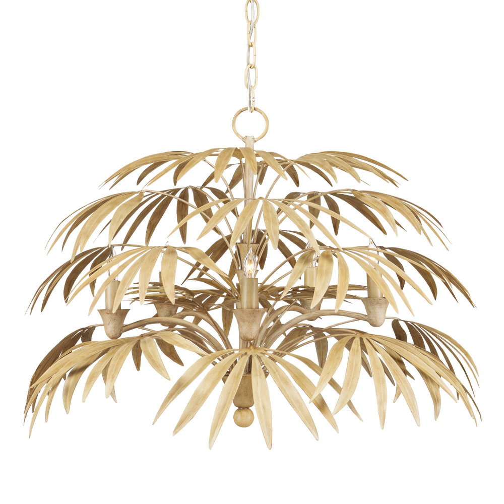 Calliope Coco Cream Chandelier - Nature-Inspired Wrought Iron Design for Elegant Indoor Spaces