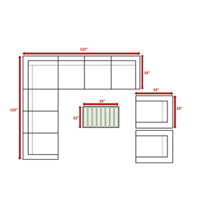 English Elm 8-Person Outdoor Seating Group 10-Piece Modular Patio Set with Weather-Resistant Wicker & Cushions B120S00053
