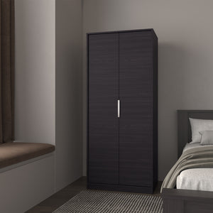 English Elm Trappe Eco Armoire Black — Sleek Engineered Wood Storage with Adjustable Shelves, Reinforced Frame B092P315568