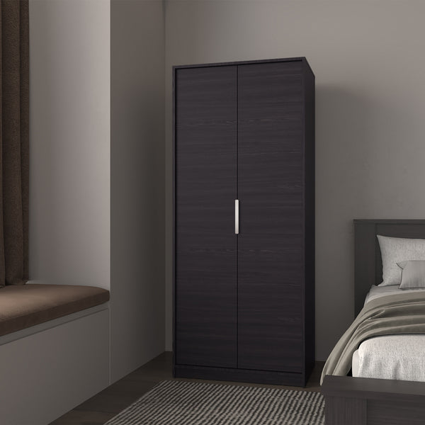 English Elm Trappe Eco Armoire Black — Sleek Engineered Wood Storage with Adjustable Shelves, Reinforced Frame B092P315568