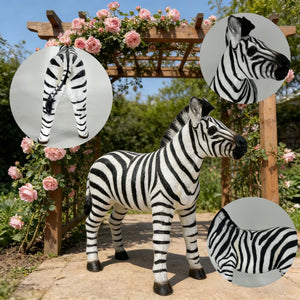 English Elm 18.31" Hand-painted Resin Zebra Statue Lifelike Wildlife Accent for Garden or Patio W5709P462749