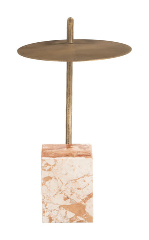 Zuo Modern Voler Side Table In Brass With Polished Marble Top – Modern Elegance For Any Living Space Brass Iron,Natural Marble 110598-zuo-modern