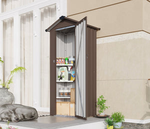 English Elm Campcraft Galvanized Iron Compact Outdoor Storage Shed with Locking Door Weather Resistant W1598P283840
