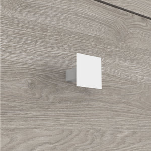 English Elm York Nightstand Light Gray with Superior Top, 2 Drawers, Smooth Zinc Steel Slides & Casters—Compact Organizer 18.22"W x15.74"D x21.88"H B128P148847