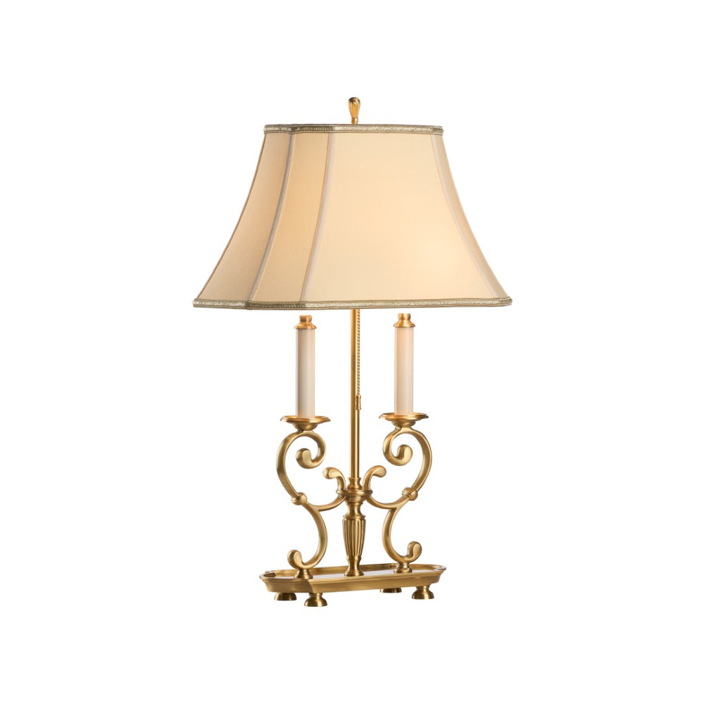 Wildwood Barrymore Antique Patina Lamp — Solid Cast Brass Table Accent, 27" Tall Compact Vintage Charm 9512