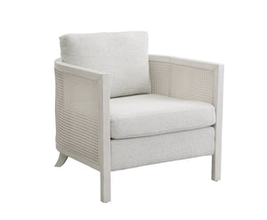 Basset Mirror Mylo Accent Chair - Coastal Farmhouse Design With Hand-brushed Wood, Soft Oyster Fabric & Comfort White Wood,Fabric,Foam,Cane 9515-lr-805