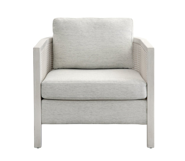 Basset Mirror Mylo Accent Chair - Coastal Farmhouse Design With Hand-brushed Wood, Soft Oyster Fabric & Comfort White Wood,Fabric,Foam,Cane 9515-lr-805