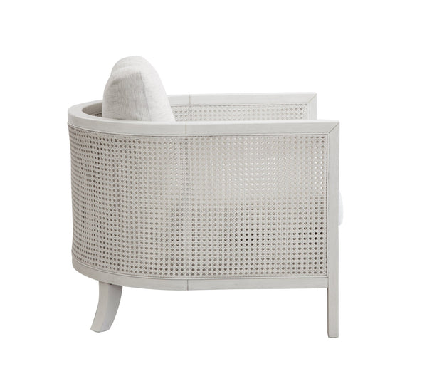 Basset Mirror Mylo Accent Chair - Coastal Farmhouse Design With Hand-brushed Wood, Soft Oyster Fabric & Comfort White Wood,Fabric,Foam,Cane 9515-lr-805