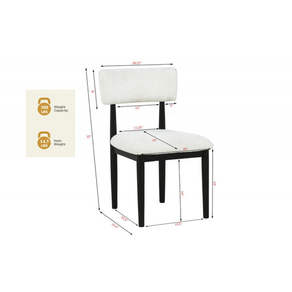 English Elm Contemporary Plush Boucle Dining Chairs Set of 2 with Padded Seat & Back, Solid Wood Frame, Chic Design Black 36.5 L x 12.25 W x 21.5 H B011P366717