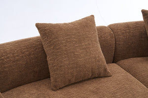 English Elm Compression Compression Sponge Sofa Curved Modular Sectional with 30D High-Density Chenille Sleeper for Cozy Apartment Living Room Comfort and Safe Rounded Design Caramel W2231S00040