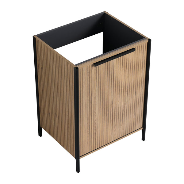 English Elm 24" Freestanding Bathroom Vanity Modern 24in Plywood Cabinet with Soft-Close Hinges, Adjustable Shelf, Scratch & Water-Resistant Finish, KD Packing Excludes Sink W999P251003