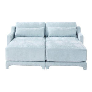 English Elm Two Seater Chenille Sofa with Ottoman Ergonomic Tufted Loveseat for Modern Living Rooms W714S01205