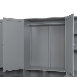 English Elm Full Size Wooden Daybed With Desk, Drawers, Shelves – Stylish Space-Saving Solution In Gray! N820S00055E