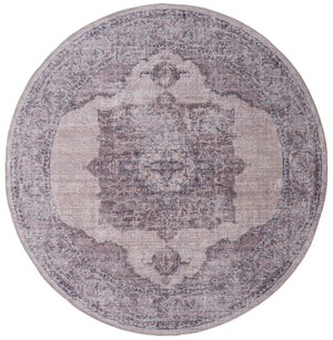 Unique Loom Mangata Mariah Machine Made Medallion Rug Ivory and Gray, Black 7' 3" x 7' 5"