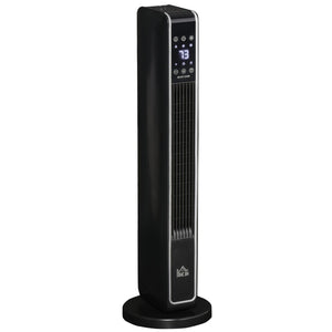 English Elm Homcom Ceramic Oscillating Tower Heater with Remote Timer and Three Modes for Any Room W2225P229133