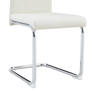English Elm 4-pack Pu High-back Dining Chairs with Powder-coated Metal Legs for Modern Kitchens White W3875P372869