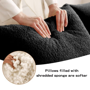 English Elm U-Shaped Plush Teddy Fabric Boneless Sofa - No Assembly, Ergonomic Design, Perfect For Living Rooms! W714S01460-GIGA