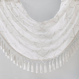 Madison Park Irina Transitional Diamond Sheer Embroidered Waterfall Valance MP41-4933 White