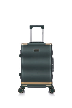 English Elm Luggage Set 3 Piece Polycarbonate Aluminum Frame Hard Shell Travel Suitcases with Lock Green T3292P361539
