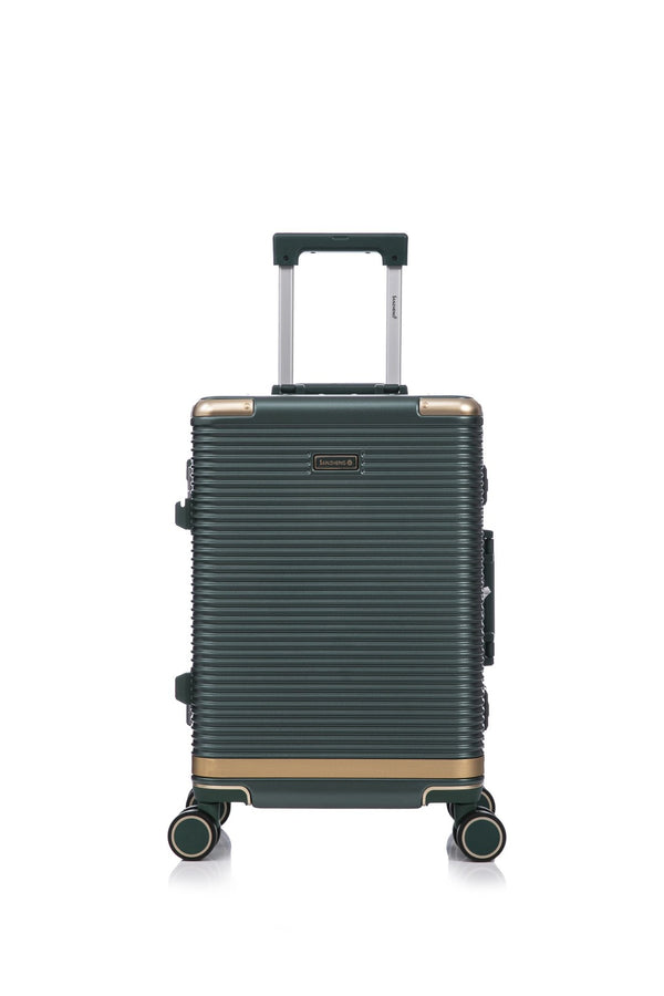 English Elm Luggage Set 3 Piece Polycarbonate Aluminum Frame Hard Shell Travel Suitcases with Lock Green T3292P361539