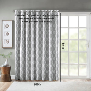 English Elm Printed SunSmart Blakesly Ikat Blackout Patio Panel with Energy-Saving FoamBack, Silver Grommets, 100x84" Grey 3.54 L x 10.24 W x 12.2 H B03599825