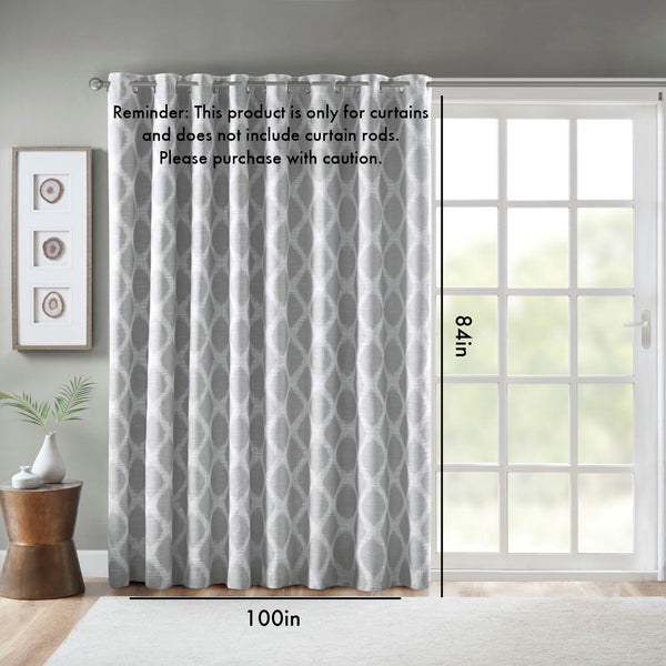 English Elm Printed SunSmart Blakesly Ikat Blackout Patio Panel with Energy-Saving FoamBack, Silver Grommets, 100x84" Grey 3.54 L x 10.24 W x 12.2 H B03599825