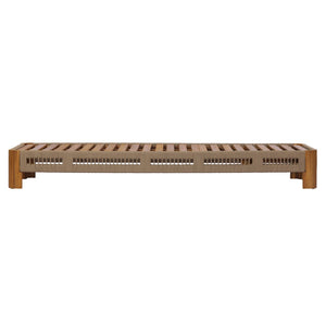 English Elm Acacia Solid Wood Outdoor Chaise Lounge with Rope Panels and Adjustable Reclining Back N767P369236T