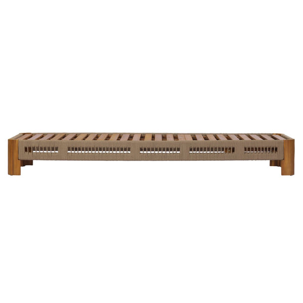 English Elm Acacia Solid Wood Outdoor Chaise Lounge with Rope Panels and Adjustable Reclining Back N767P369236T