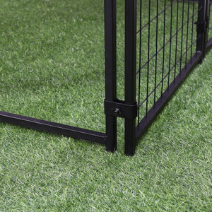 English Elm Pawhut Walk-in Steel Wire Dog Kennel Outdoor Enclosure with Uv Canopy Cover W2225P173781