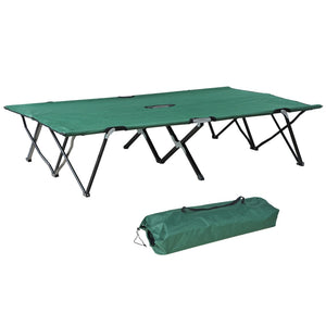 English Elm Outsunny 2-Person Extra Wide Folding Camping Cot - Portable Elevated Bed For Outdoors & Travel W2225P217033-GIGA