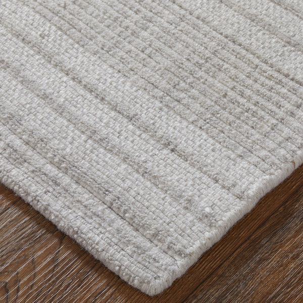 Feizy Rugs T34t8016 Highview Handwoven Polyester Rug - Modern Striped Design With Textured Depth For Stylish Spaces Gray,Ivory Polyester T34t8016ivy000c50