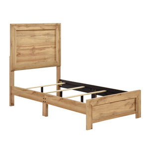 English Elm Natural Rustic Queen Bed Frame with Durable Melamine Finish, Easy Assembly Bed-in-a-Box, Modern Retreat Natural 45.5 L x 33.5 W x 6.5 H B011P365548