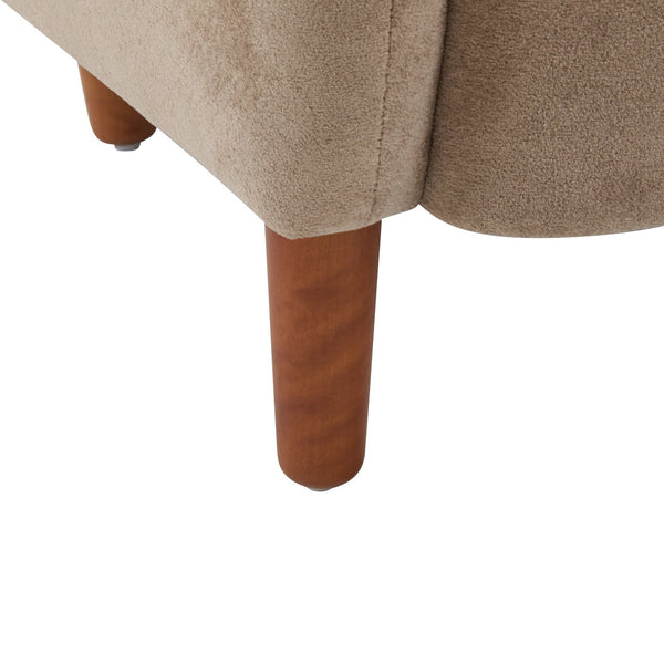 English Elm Christopher Knight Home® - Parmelee Upholstered Wingback Club chair in Velvet with Solid Wood Legs, Mid-Century Comfort Design Camel 30.85 L x 30 W x 27 H N776P265764D