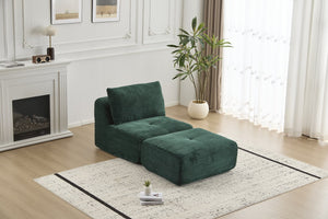 English Elm Modern Pet-Friendly Cloud Sectional Sofa - Memory Foam Comfort With Movable Ottoman & No Assembly! W3723P346960