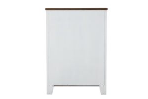 English Elm Modern Farmhouse Two-Tone 8-Drawer Chest 34"W x17"D x48"H White & Dark Brown, Dovetail Drawers, Nickel Hardware B2741P370381