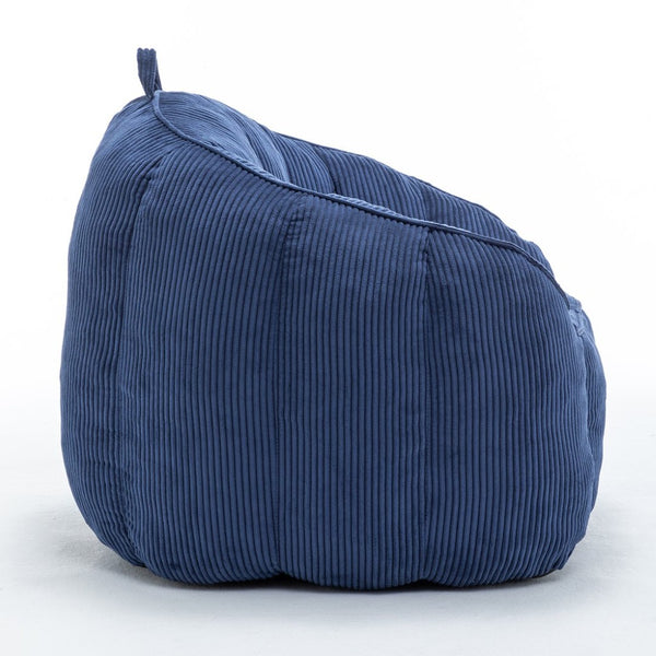 English Elm Giant Corduroy Bean Bag with Armrests Shredded Foam Lounge Chair for Living Room Dark Blue W2200P442629