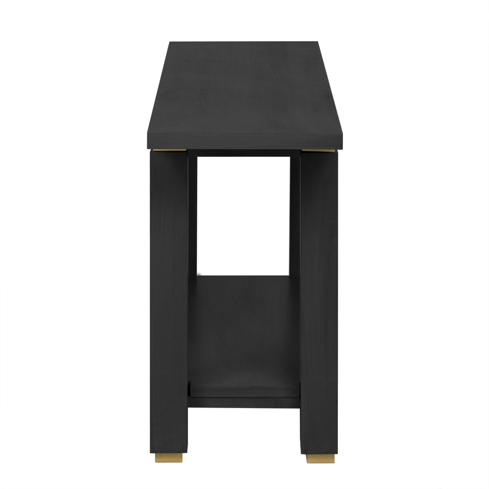 English Elm U_Style 62.9" Modern Minimalist Console Table With Solid Wood & Metal Accents, Ideal For Entryways N711P289140B-GIGA